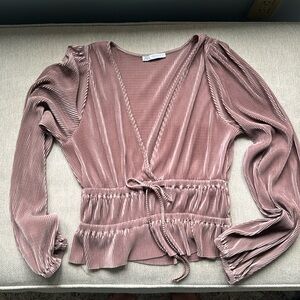 Zara balloon long-sleeve sleeve silky top, medium